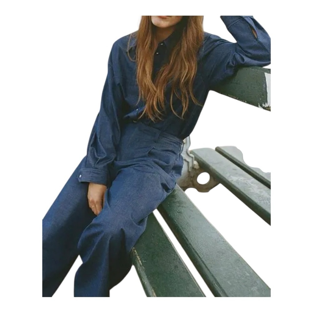 Zara Women's Dark Blue Jean Jacket - Picture 3 of 5